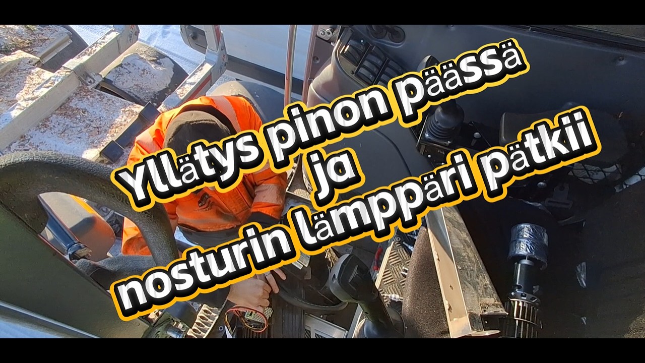 Yllätys pinon päässä ja nosturin lämppäri pätkii....