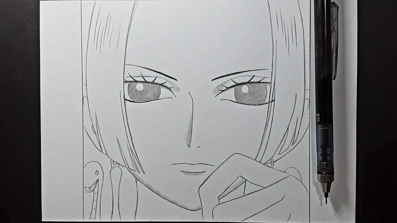 Anime sketch | How to draw Boa Hancock | step by step (105)