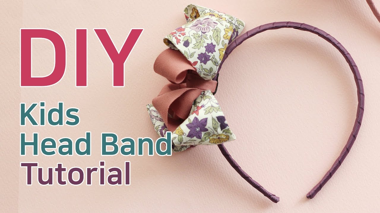DIY/How to make a kids headband/headband tutorial/스위티플라워헤어밴드/리본공예/머리띠만들기
