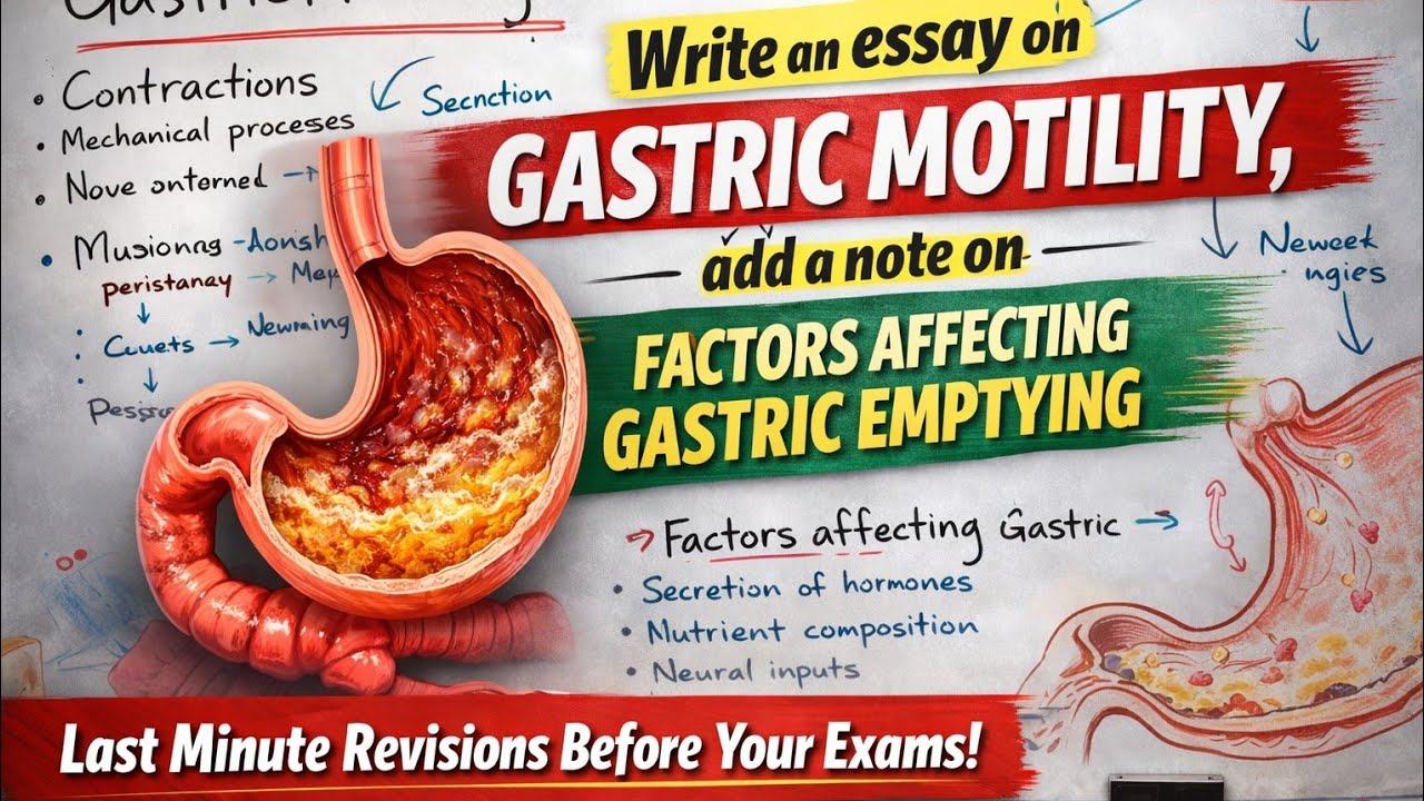 Q/A: ESSAY ON GASTRIC MOTILITY|| GIT PHYSIOLOGY 