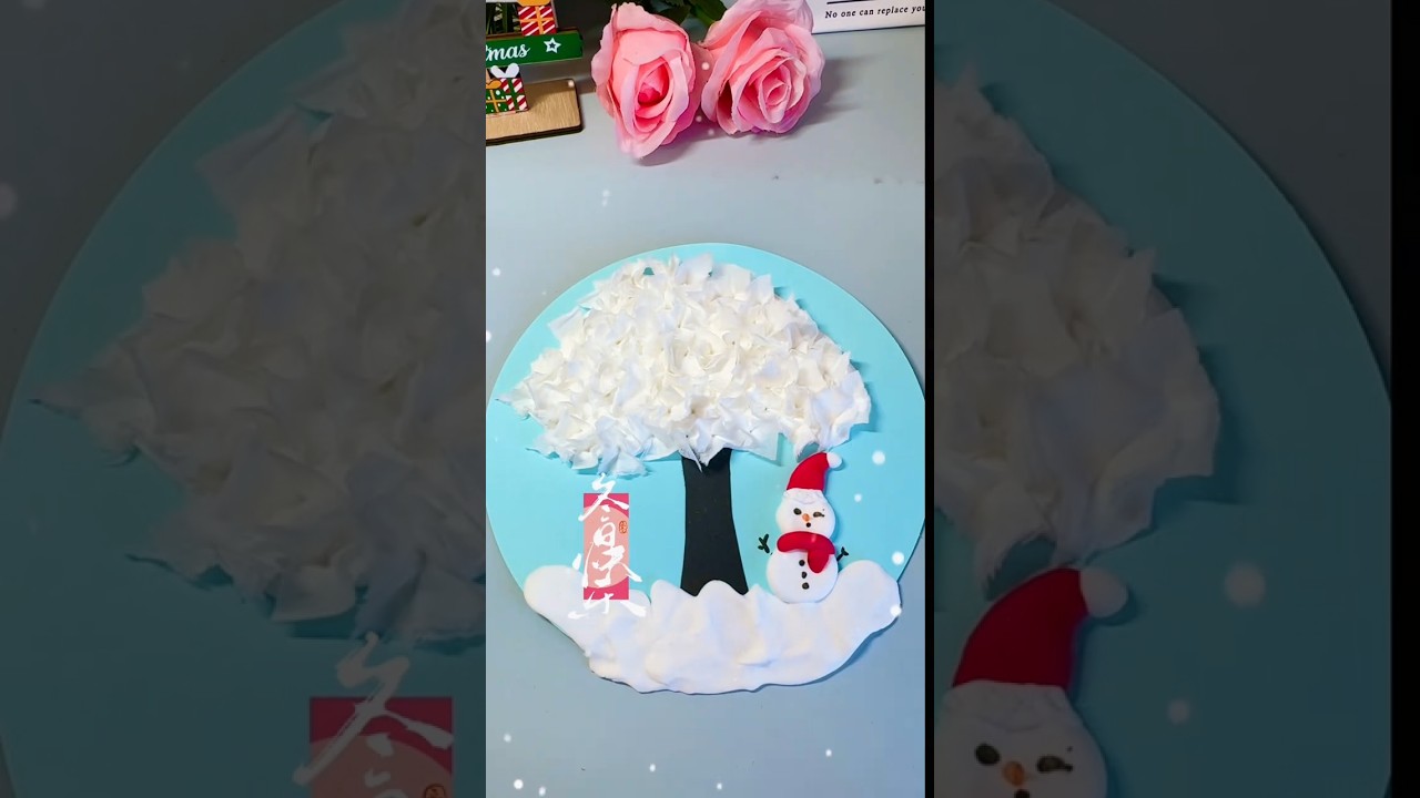 Winter Tree & Snowman Craft | Fun DIY #artandcraft #art #craft #handmade #craftideas #diy #paper