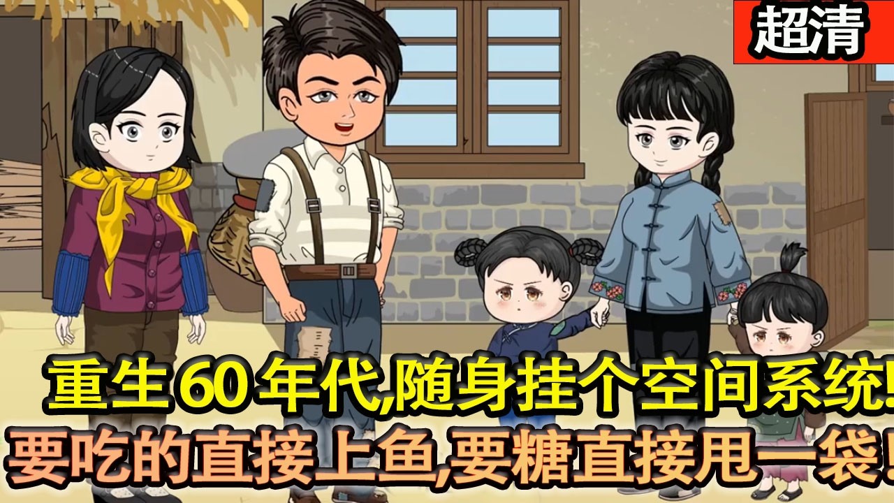 沙雕動畫【重生60年代，隨身掛個空間繫統，小弟要吃的直接上酸菜魚，小妹要糖直接甩一大袋大白兔，全村跟着躺贏緻富，主打一個開掛寵家人！】#乖仔动画