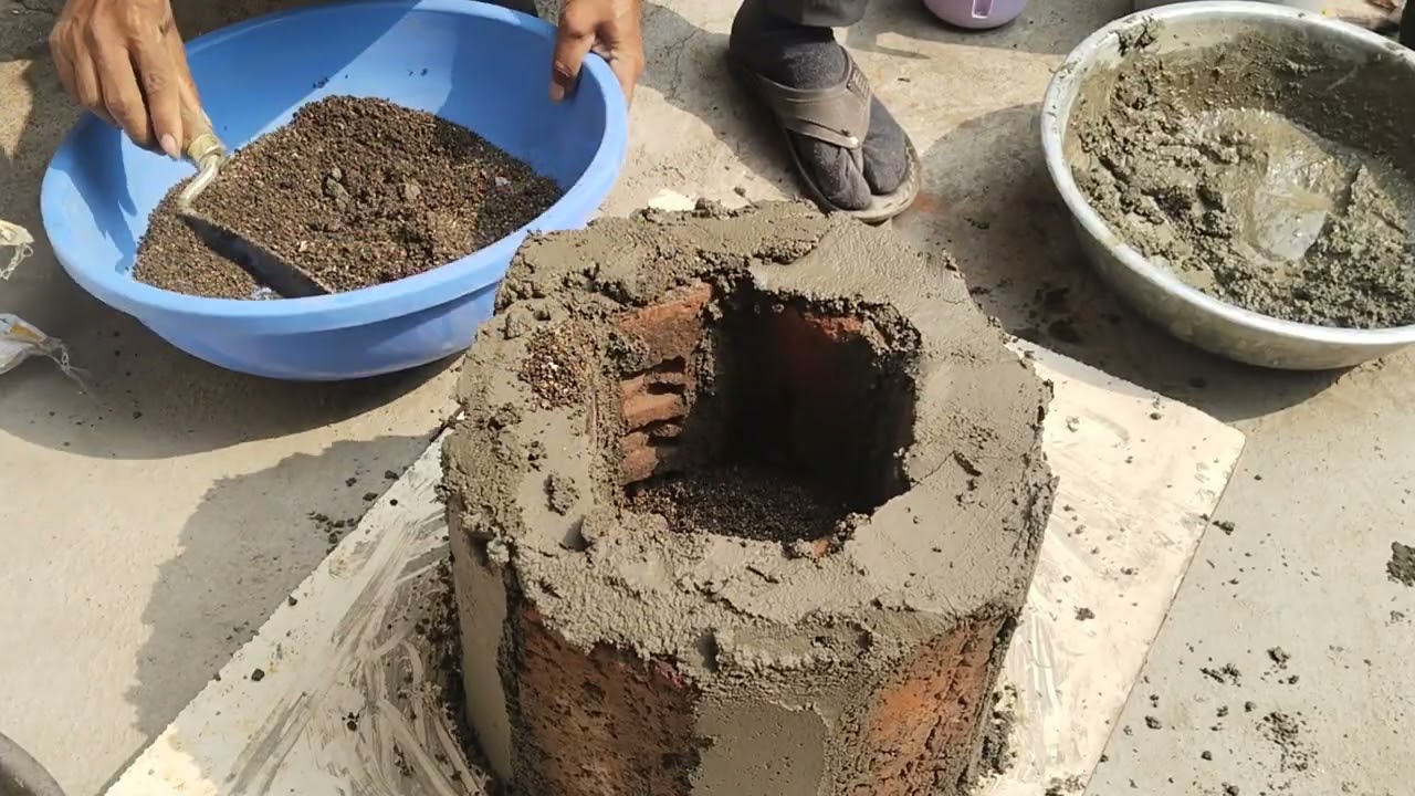 Simple and easy way to make a flower pot #trending #viral #cementidea #new
