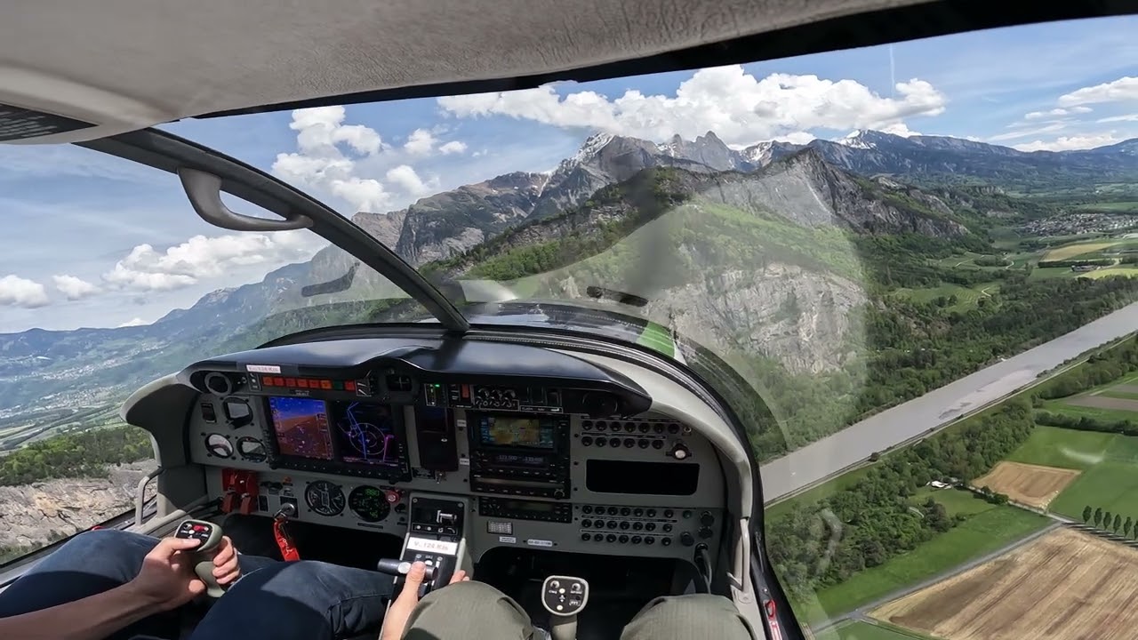 VFR from Mollis (LSZM) to Bad Ragaz (LSZE) - Robin DR401