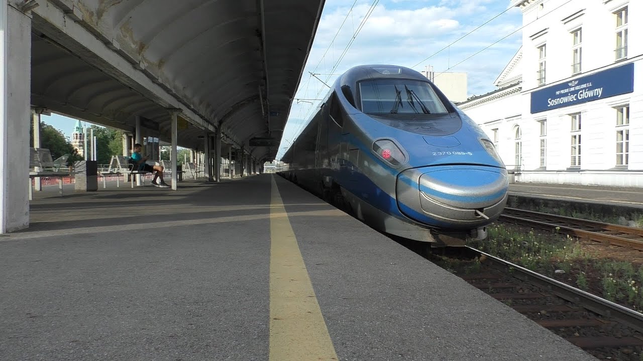Sosnowiec Główny || Pociąg Regio z Kielc kończy bieg | ED250 w dwóch ujęciach