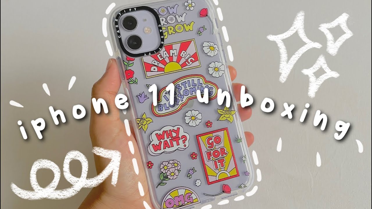 iphone 11 unboxing (purple) + accessories