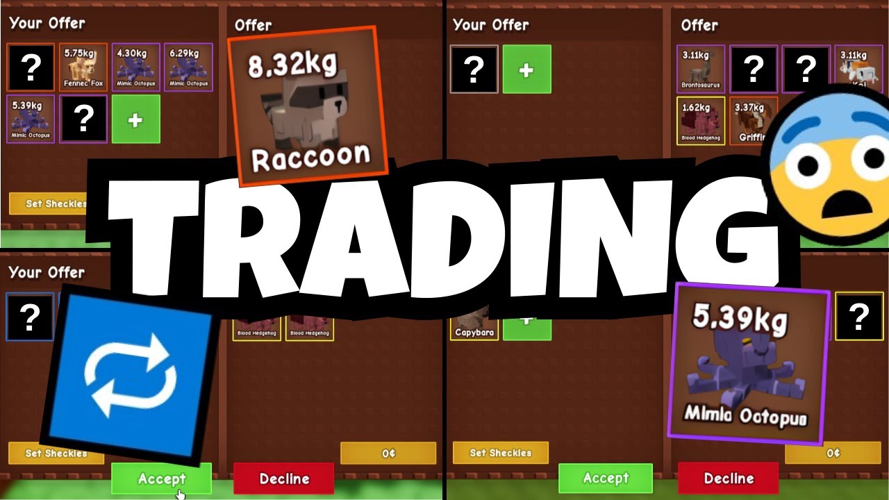 Grow a Garden Trading Montage #4 📈😨✅ I got Mimic Octopus, Raccoon and Brontosaurus