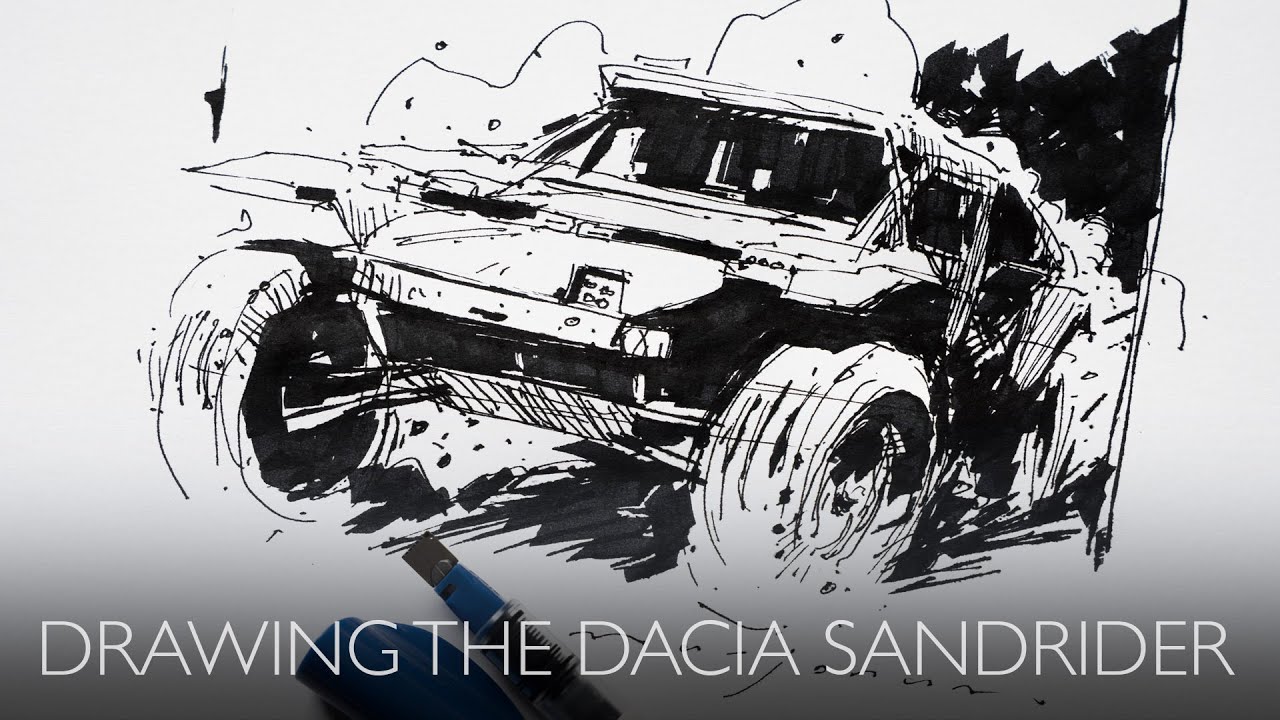 Drawing the Dacia Sandrider Dakar Winner - with the Pilot Parallel pen