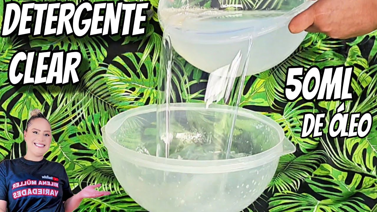 COM APENAS 50mL DE ÓLEO FAÇA DETERGENTE CLEAR: RENDIMENTO DE 4 LITROS 😱