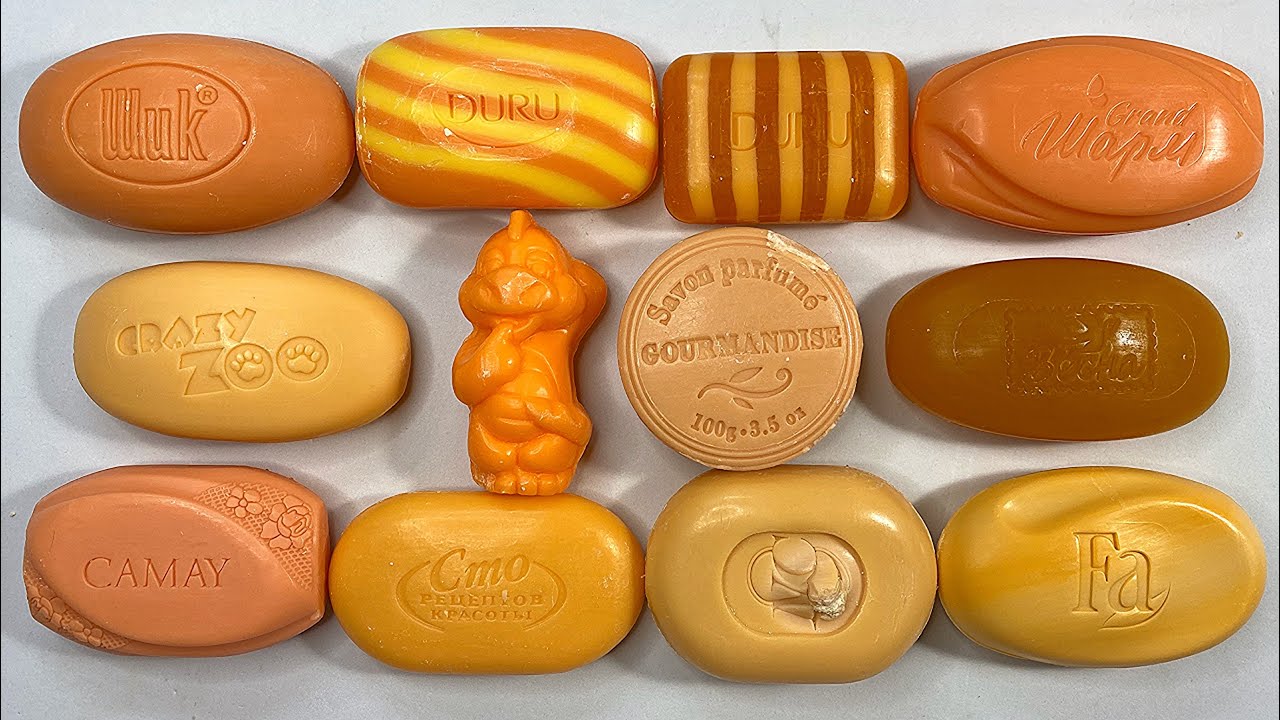 Orange soap set. Soap Cutting ASMR. Relaxing Sounds (no talking). Satisfying ASMR Video. Asmr soap