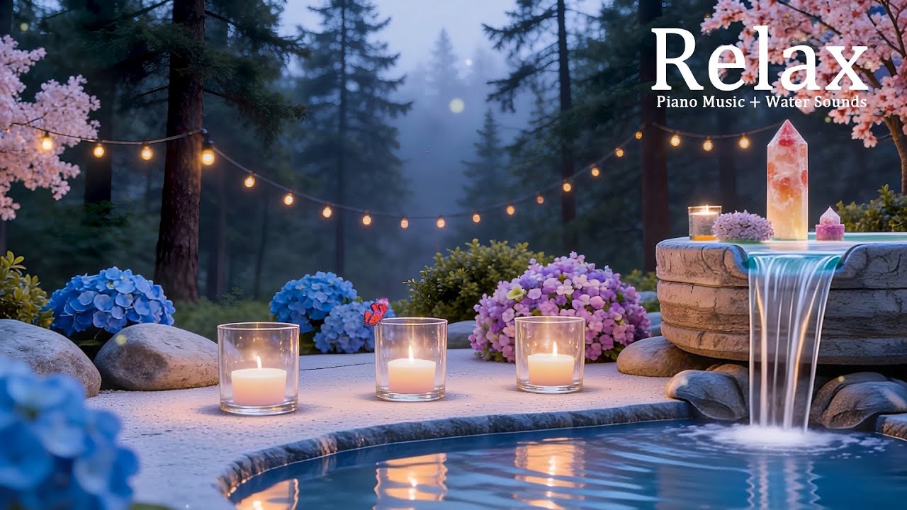 Soothing Piano and Water Sounds for Deep Relaxation at Night – Calm the Mind and Body