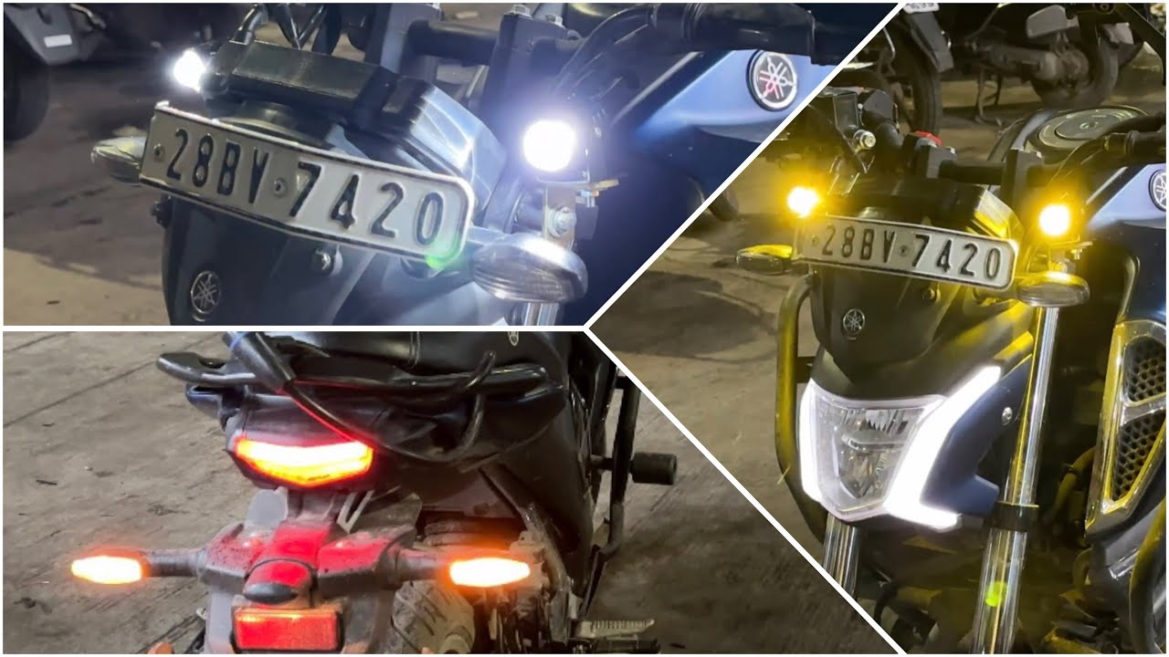 Fog Light X Hazard Light Installation in FZS-V4 || Best Lights under Rs.1000 😍🔥#modified #automobile