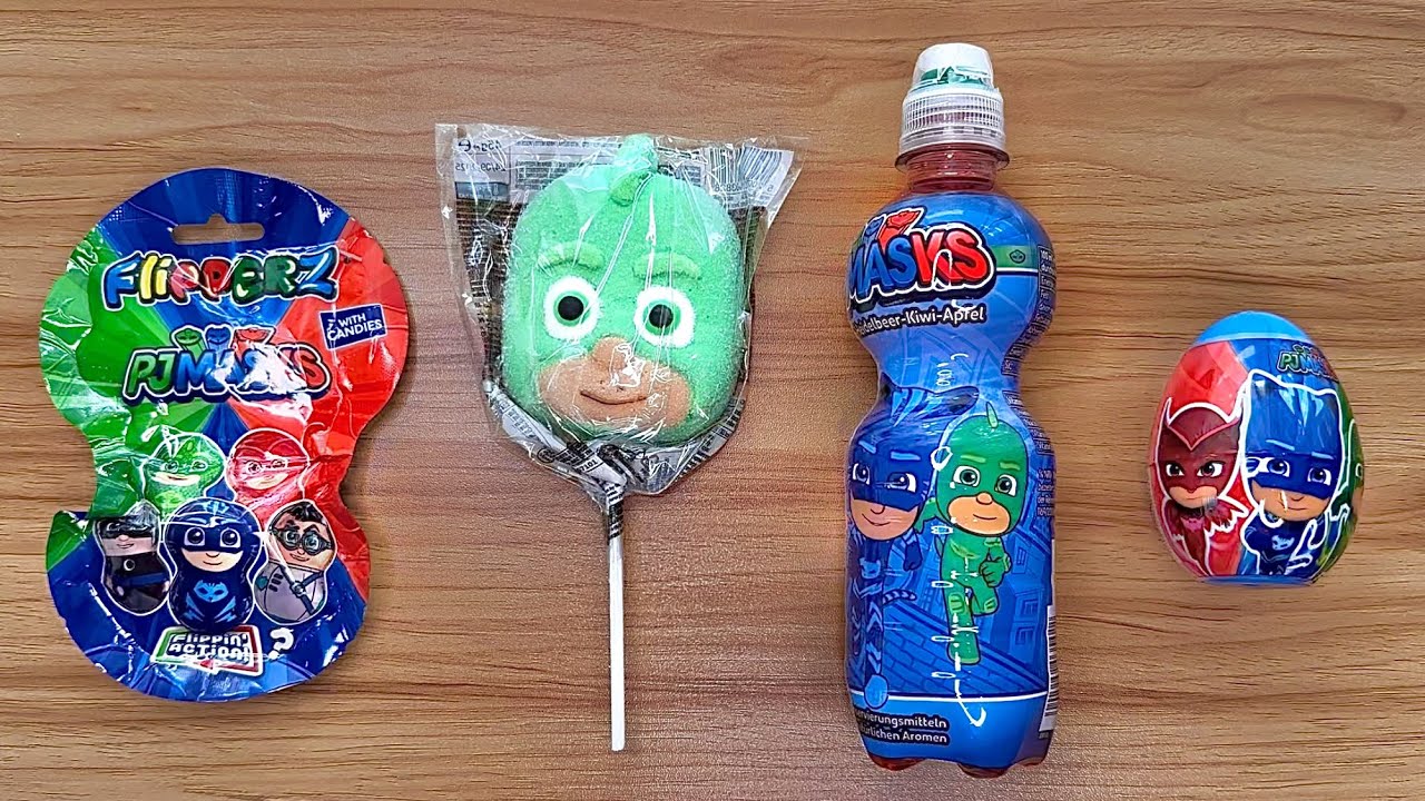 😱🤩 Funny PJ Masks Marshmallow lollipop Surprise Egg Softdrink opening | sweets & Toys ASMR 