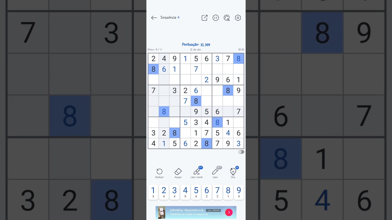 Jogando Sudoku