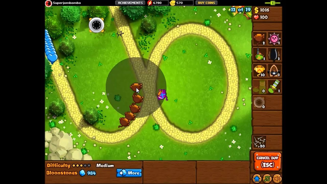 Bloons Monkey City - Tile Spamming - Tough Bloon Class