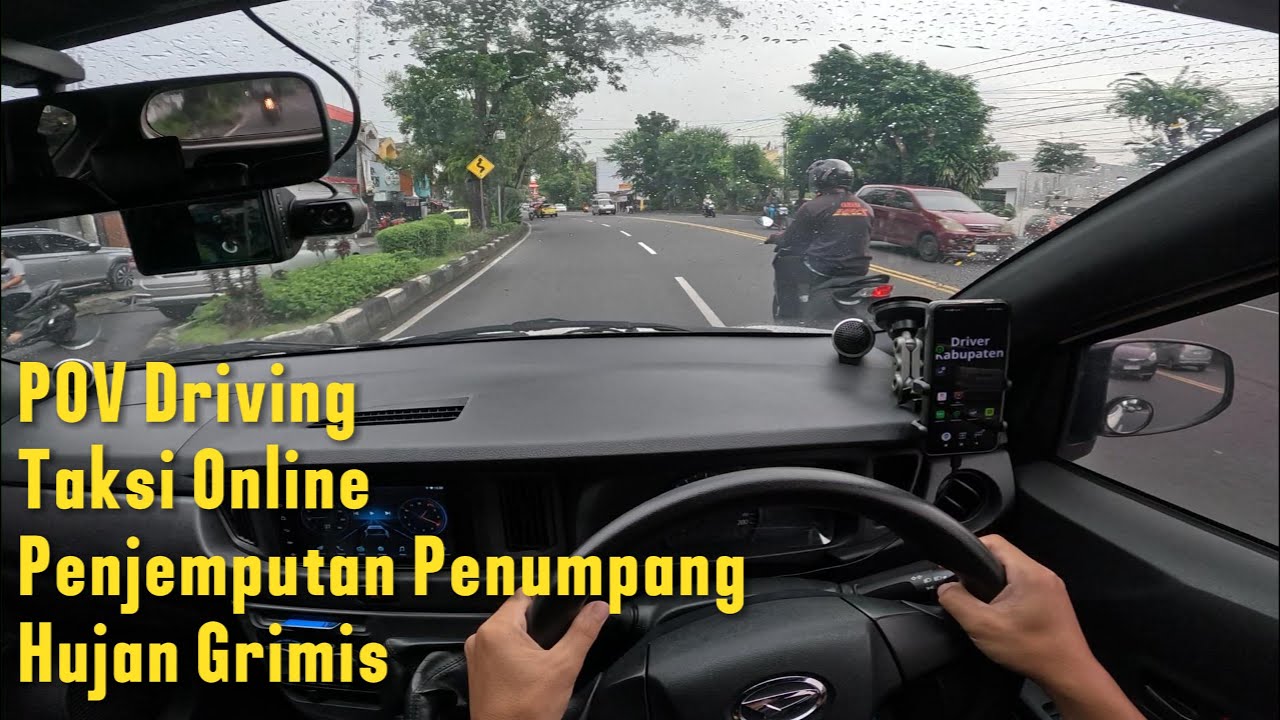 POV Driving Taxi Online Sigra Tipe D 1.0 | Penjemputan Penumpang Hujan Grimis