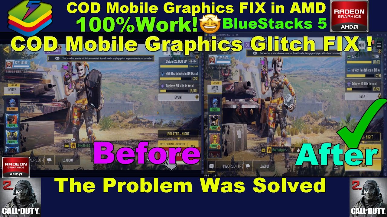 COD Mobile Graphics Glitch FIX In AMD!😮😍|Bluestacks 5😎|100%Work 👌New2021|The Problem Was Solved|CODM