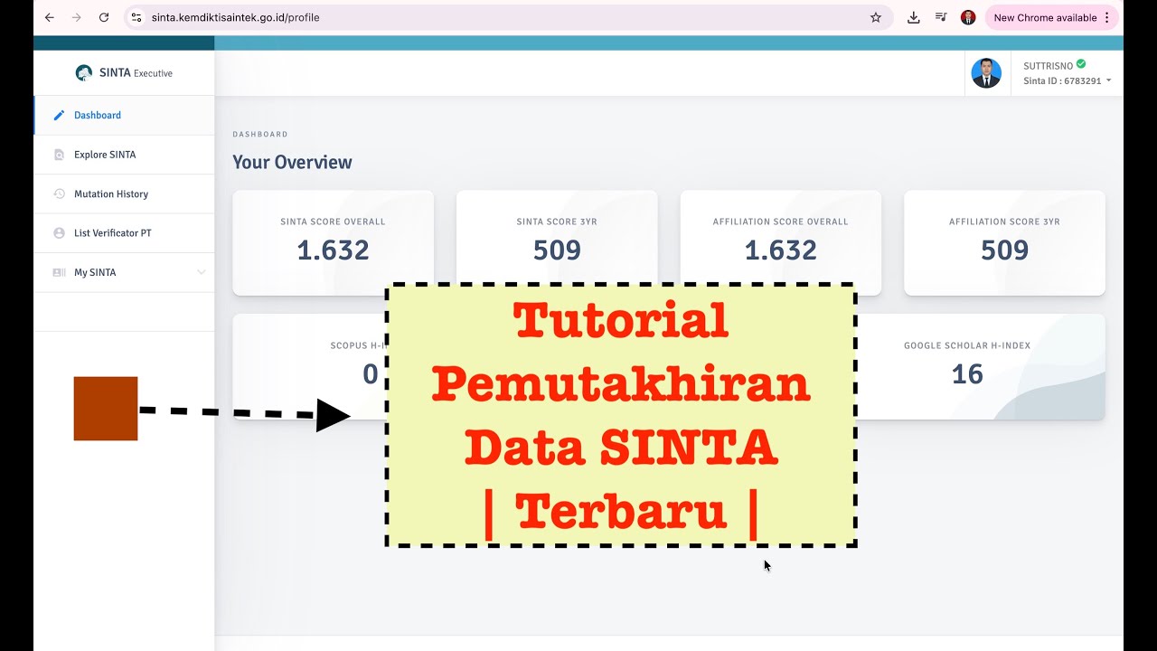 Tutorial Pemutakhiran Data SINTA | Terbaru |