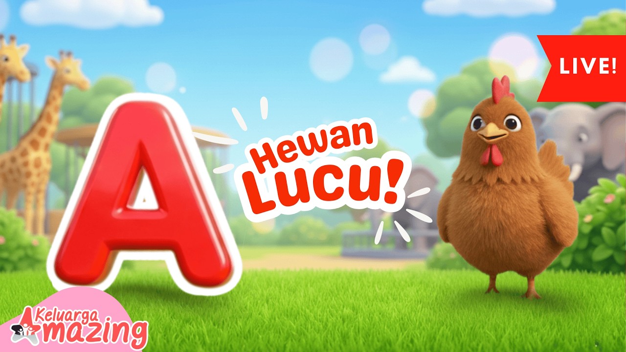 🔴 LIVE Belajar Nama Hewan A–Z untuk Anak PAUD & TK 🐶🦁 | Animal Sounds Indonesia & Edukasi Balita