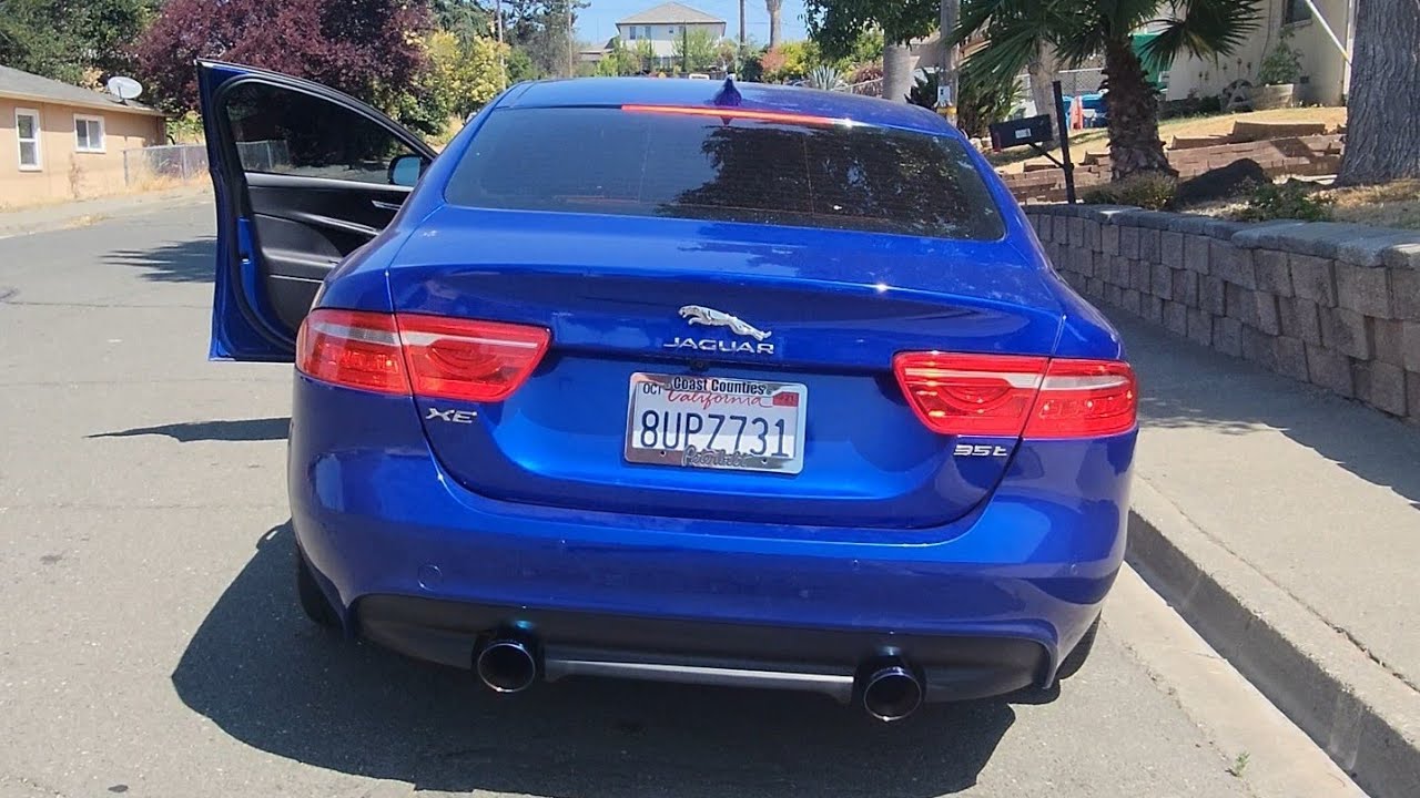 2017 Jaguar XE 35t Cat-Back straight pipe & X-Pipe Cold Start (Revs)
