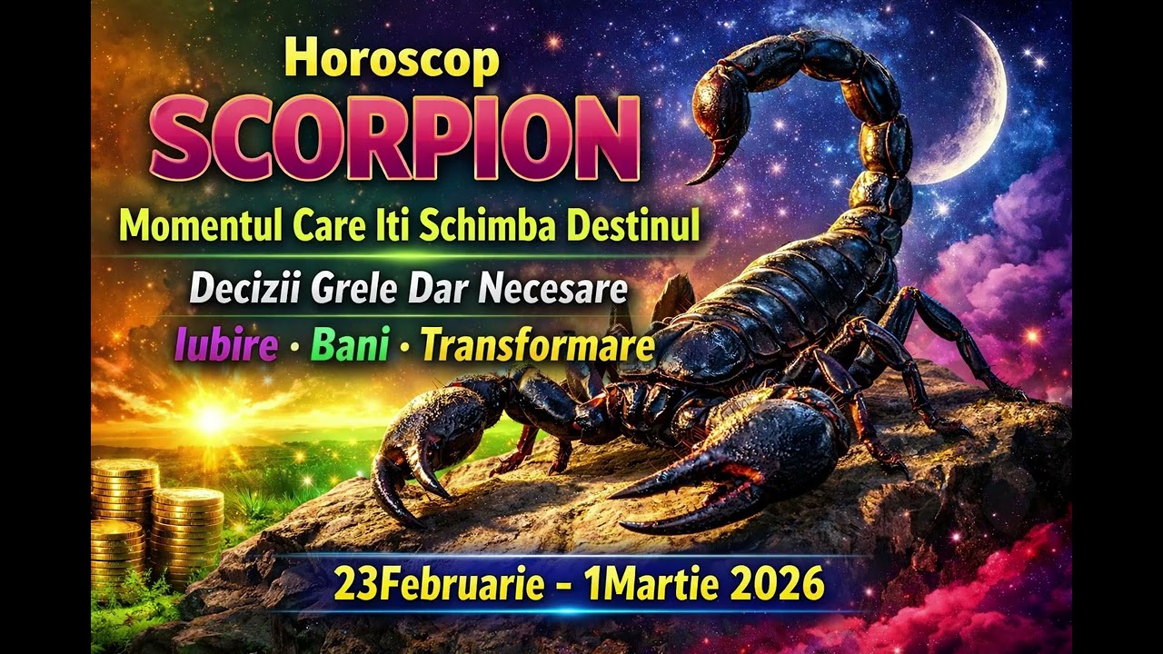 ♏Horoscop SCORPION 23 Februarie - 1 Martie 2026 - Bani, Iubire Si Decizii Grele Dar Necesare