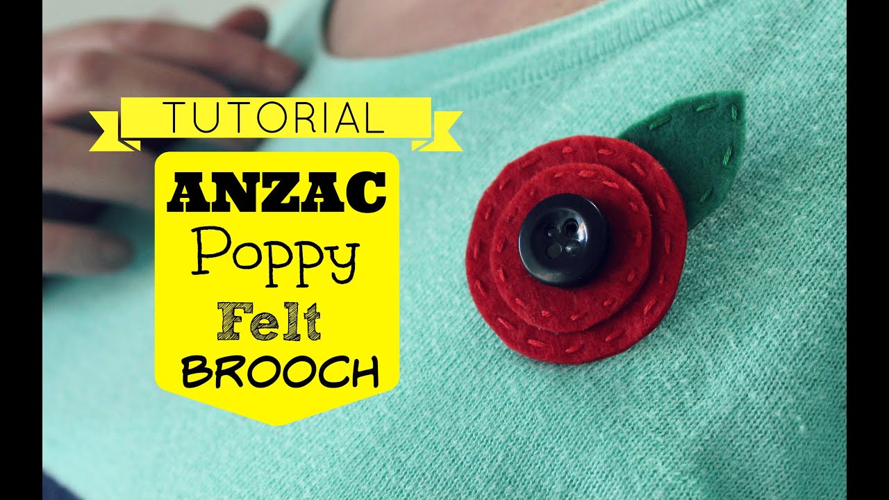 TUTORIAL: ANZAC Poppy Felt Brooch