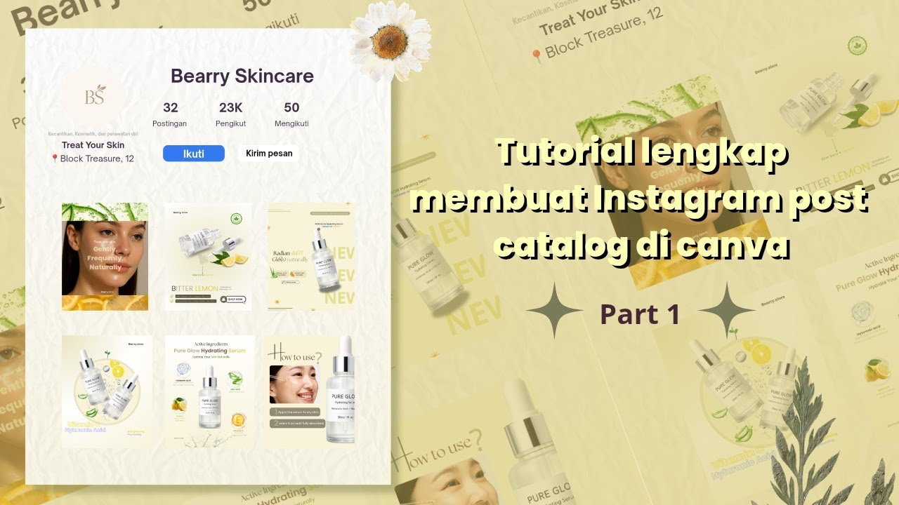 Tutorial membuat Instagram post aesthetic di Canva * honeyybear9 🍋