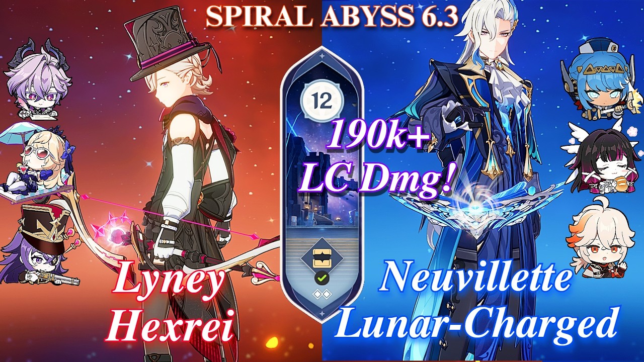 C0 Lyney Overload & C1 Neuvillette Lunar-Taser | Spiral Abyss 6.3 | Floor 12 | 9* | Genshin Impact