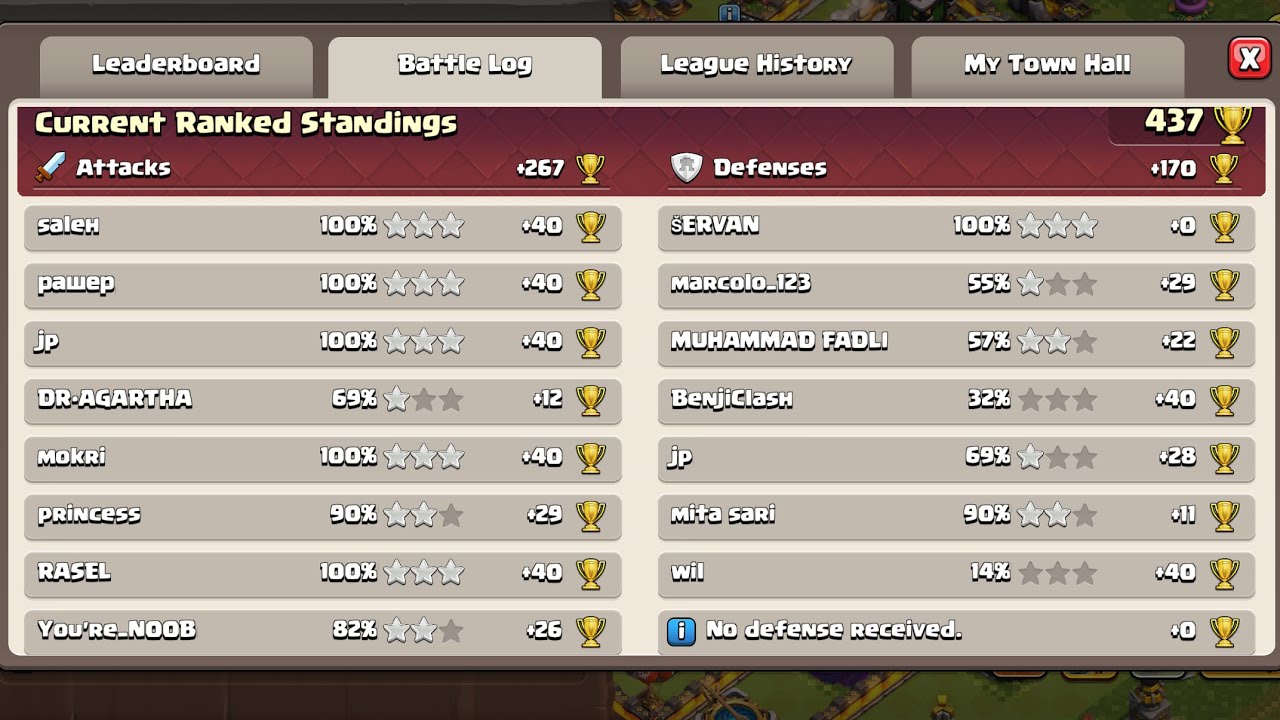 Ranked Battle Tournament all 8 Attacks!! Great Attacks with Epic Fails!! ⭐️⭐️⭐️🏹 #clashofclans 