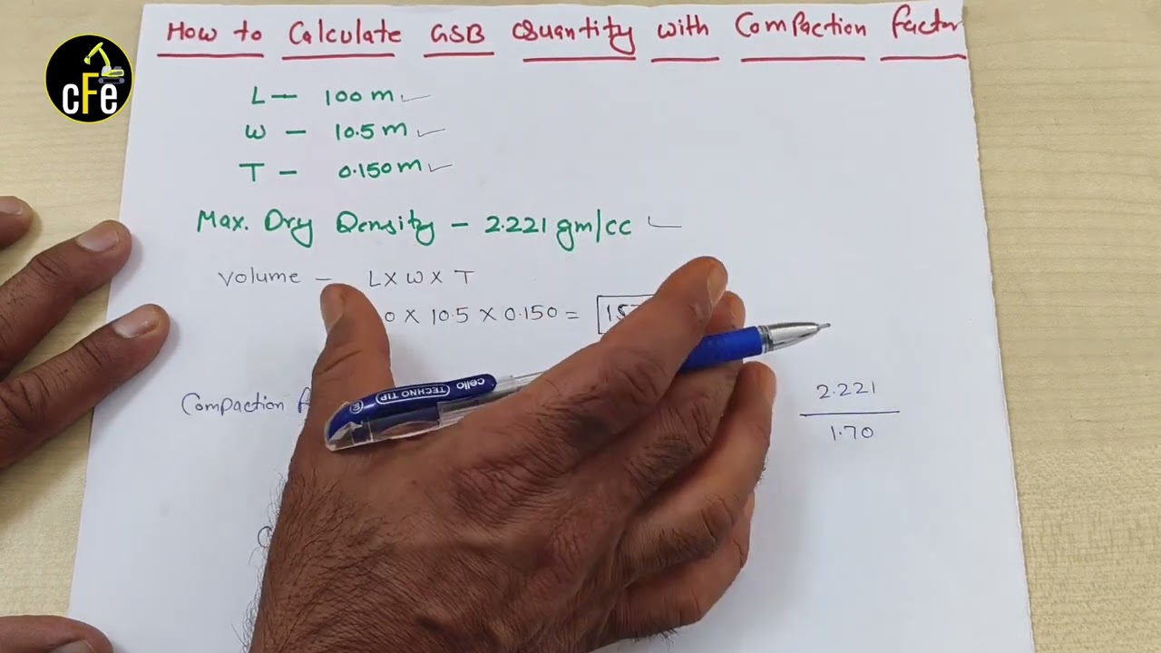 How to calculate Granular Sub-Base (GSB) quantity with Compaction Factor