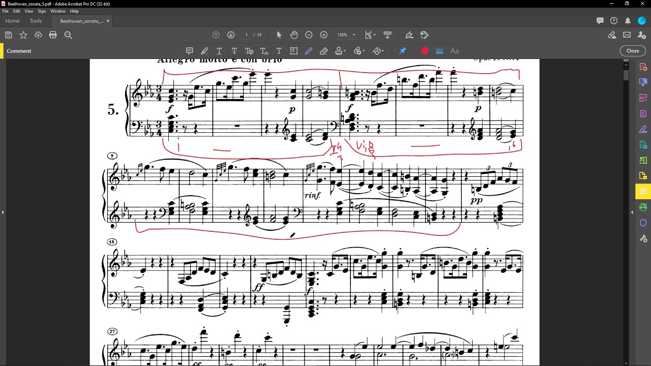 Analysis: Beethoven Sonata in C minor Op. 10 No. 1 (movement 1)