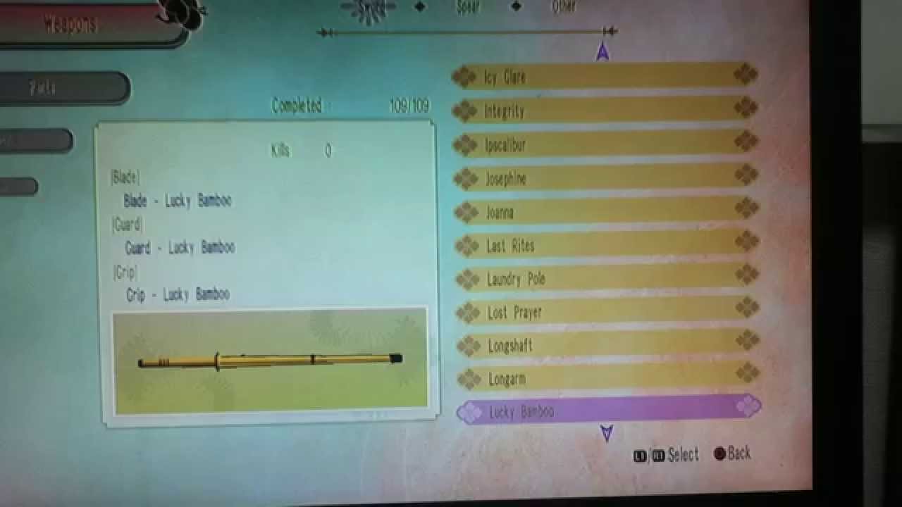 Way of the Samurai 4 weapons list
