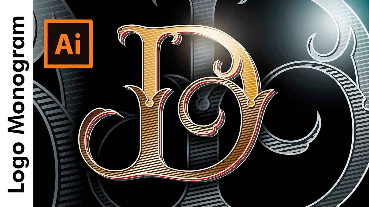 How to make Custom Type Designs - Letter D Monogram - in Adobe Illustrator