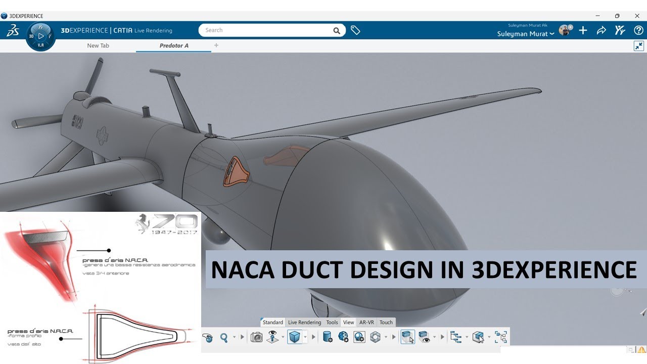NACA Duct Design for Complex Surface in 3DExperience