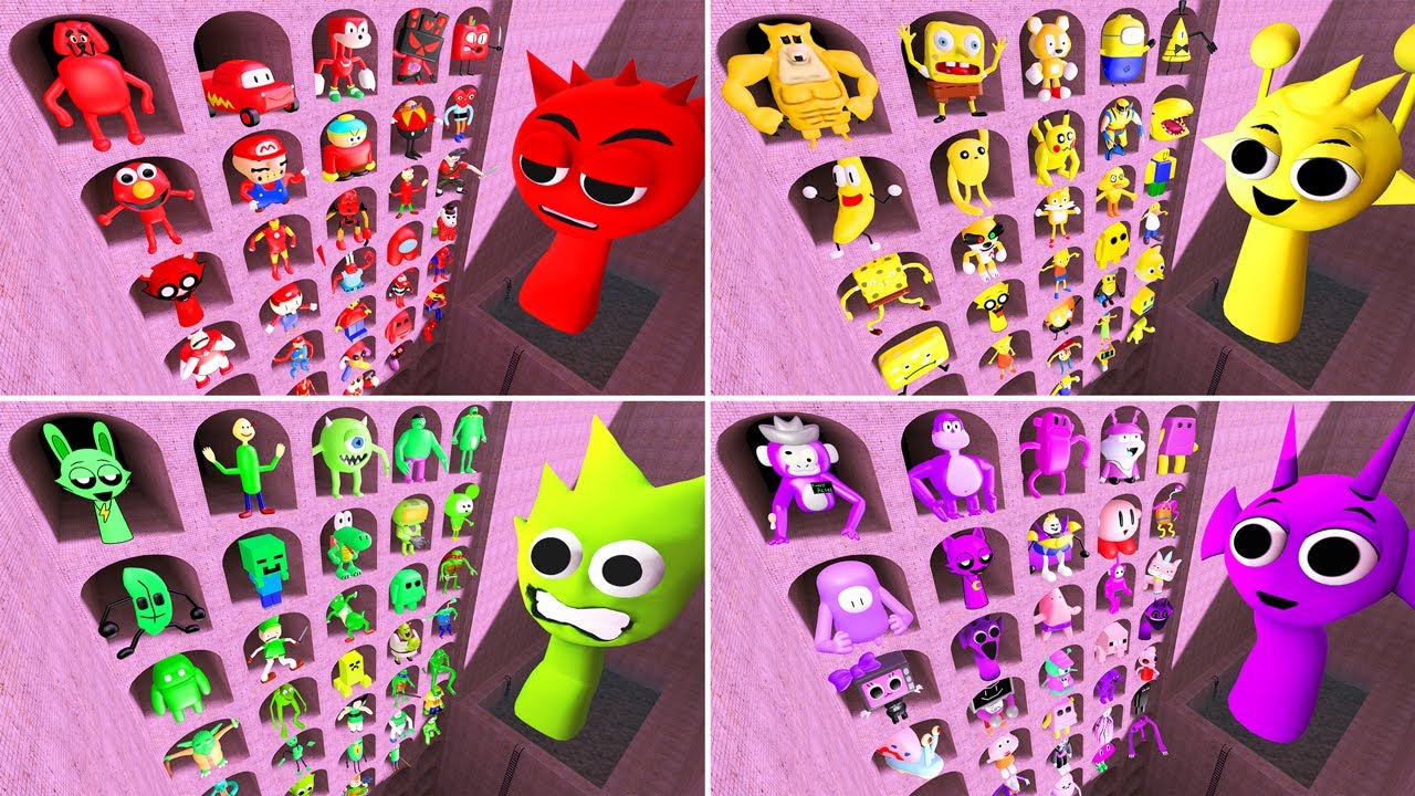 🔮 WHICH COLOR IS STRONGER? SPRUNKI SONG VS 3D SANIC MEMES SPARTAN KICKING | ABYSS POOL Garry's Mod!