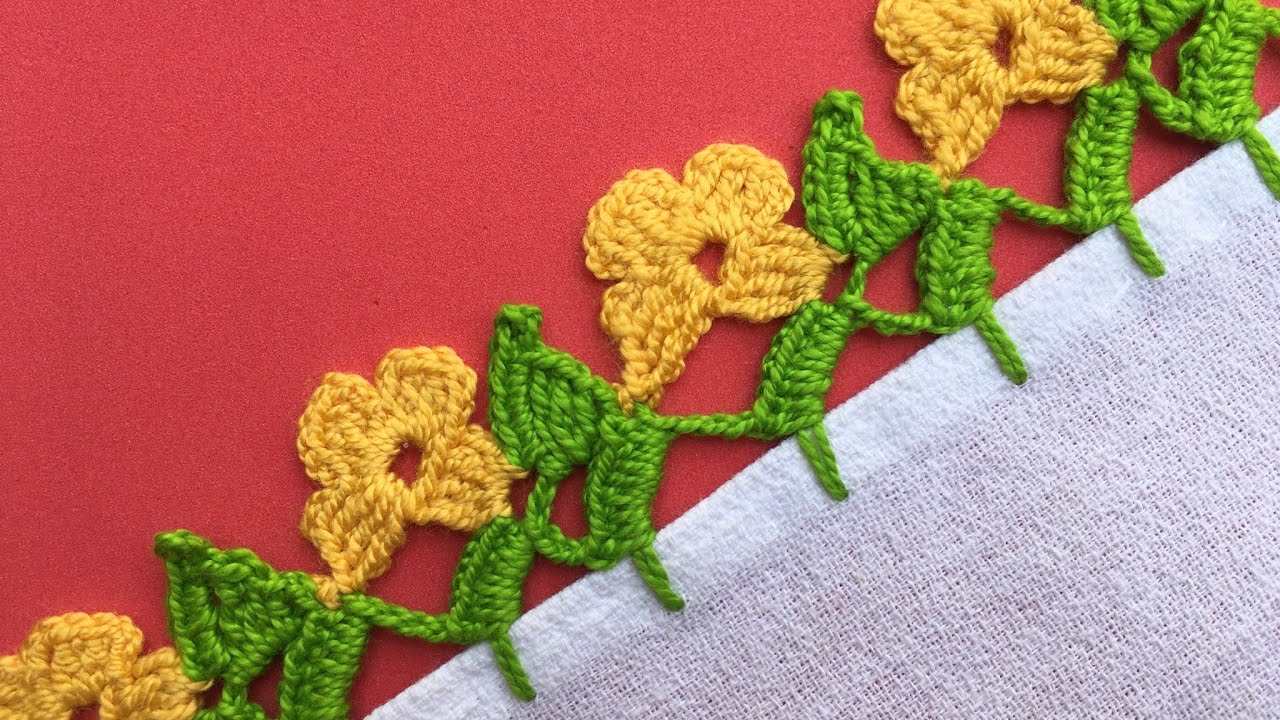🧵PUNTILLA FACIL PARA MANTEL 🌹 ORILLA DE FLORES  TEJIDA PARA SERVILLETA # 36