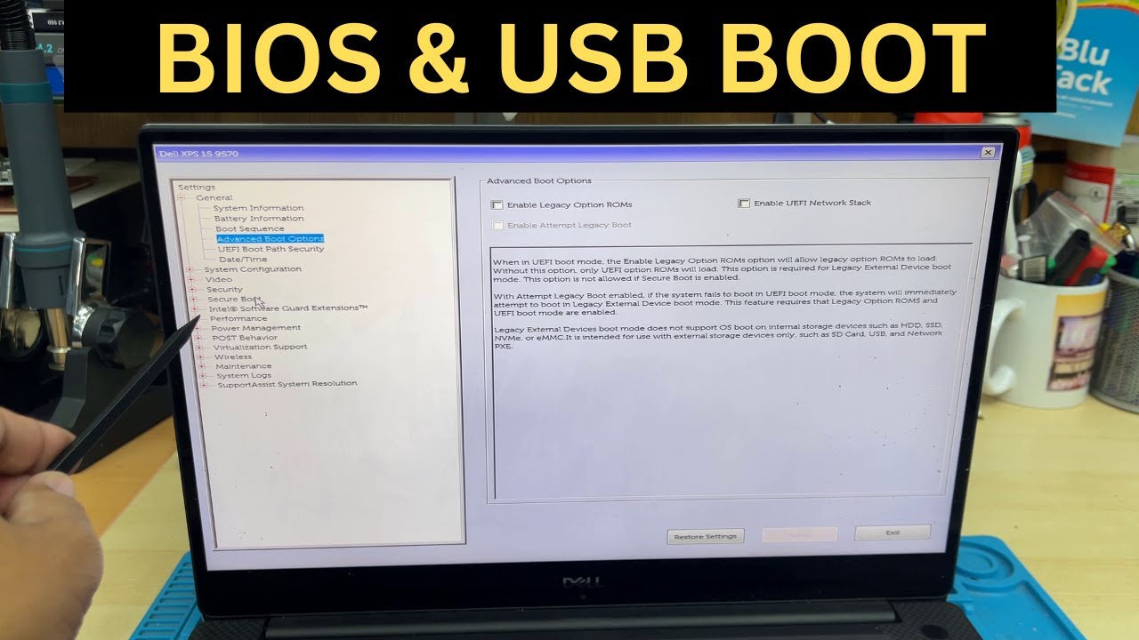 Dell XPS 15 9570 BIOS и включение загрузки UEFI USB | Установка Windows