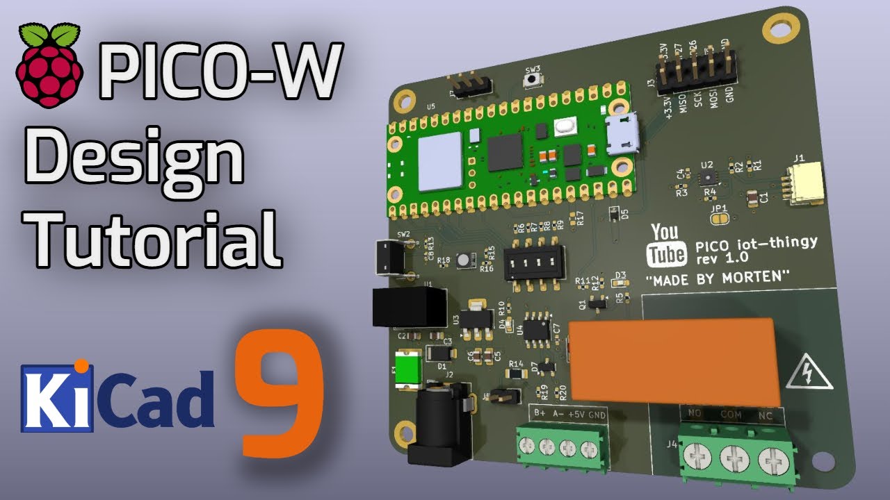 KiCad 9: Design of a Raspberry PICO IoT device on 4-layer PCB with sensors and more. Complete Guide.