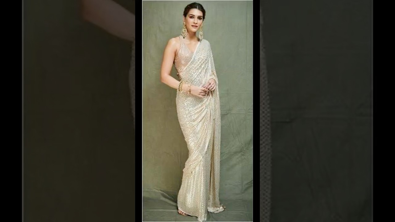 Kriti sanon inspired heavy Mukaish Saree | www.lucknowiandaaz.in #designersarees #kritisanon #saree