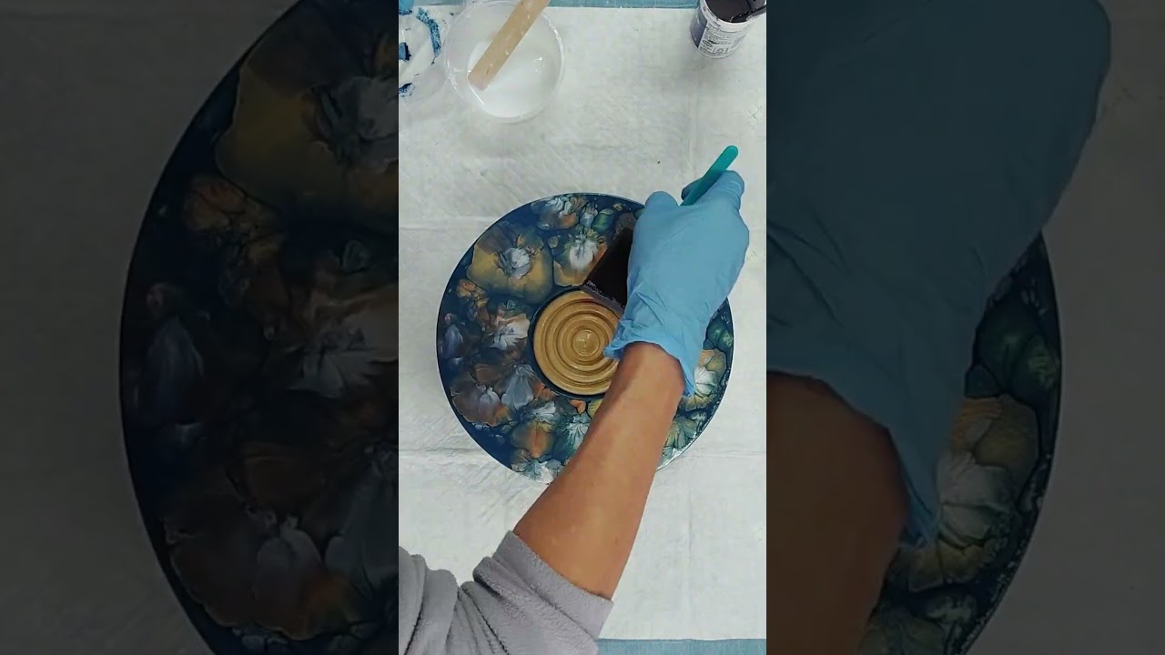 Acrylic Pouring on a Woodturned Platter ~ Balloon Kisses 