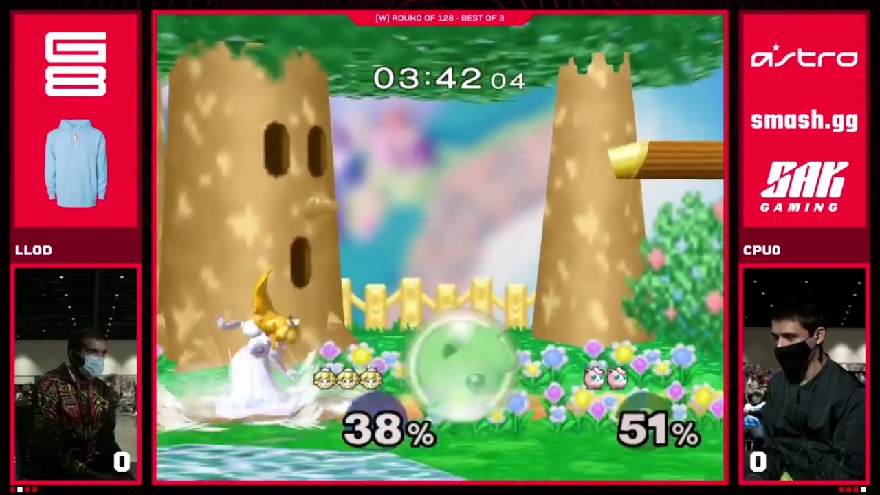 lloD vs. CPU0 - Pools R2 Melee Singles - Genesis 8 | Peach vs. Puff