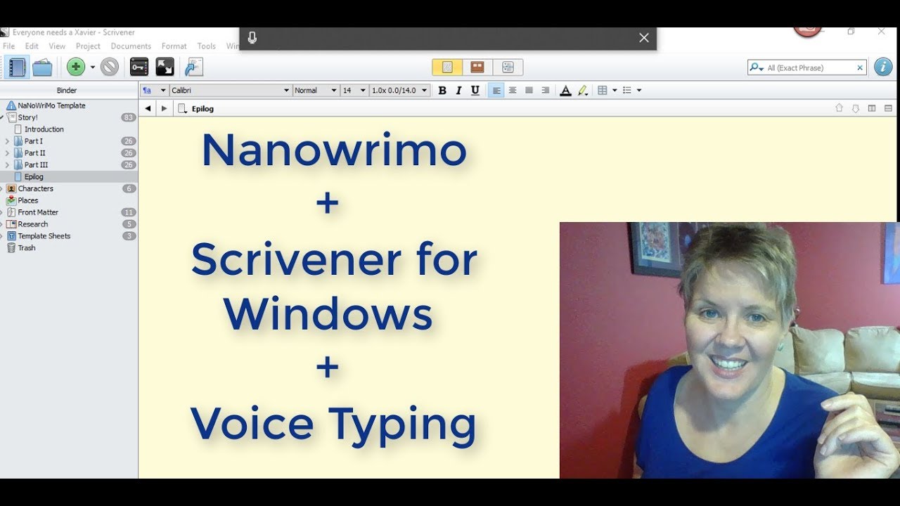 Voice Typing in Scrivener for Windows for Nanowrimo? It can be done!