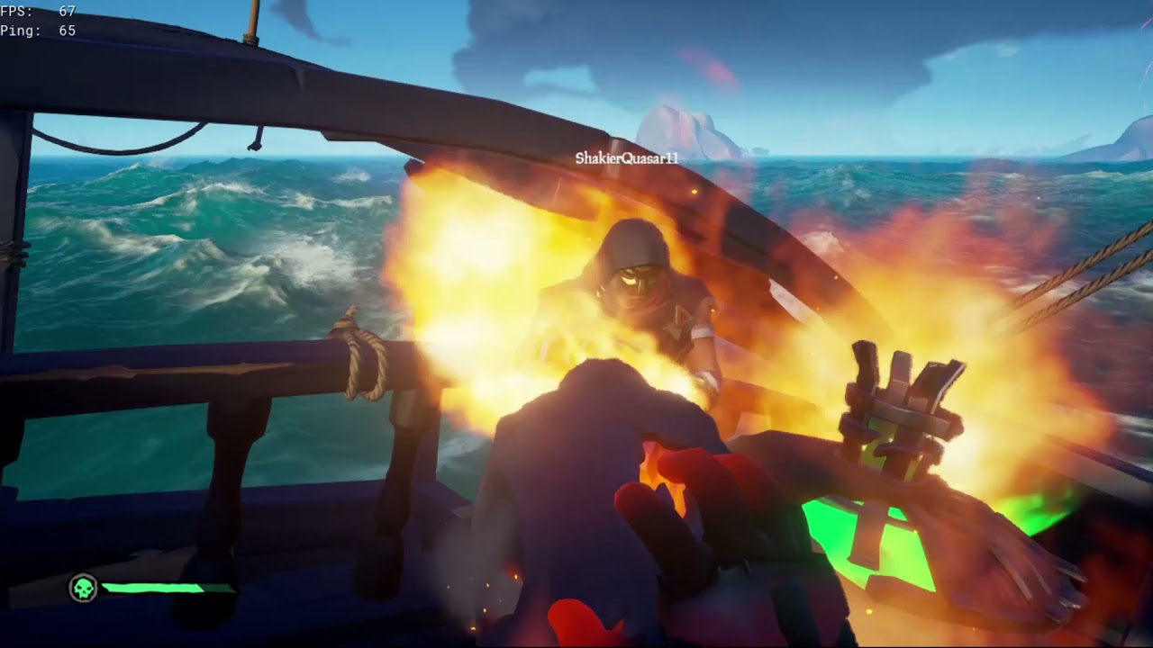 Ashen Winds Skull on enemy ship