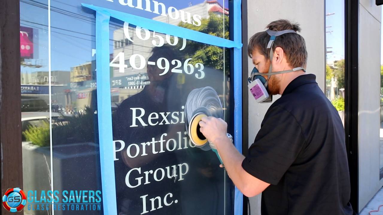Acid Etched Graffiti Removal (entire 3 step process by Glass Savers)