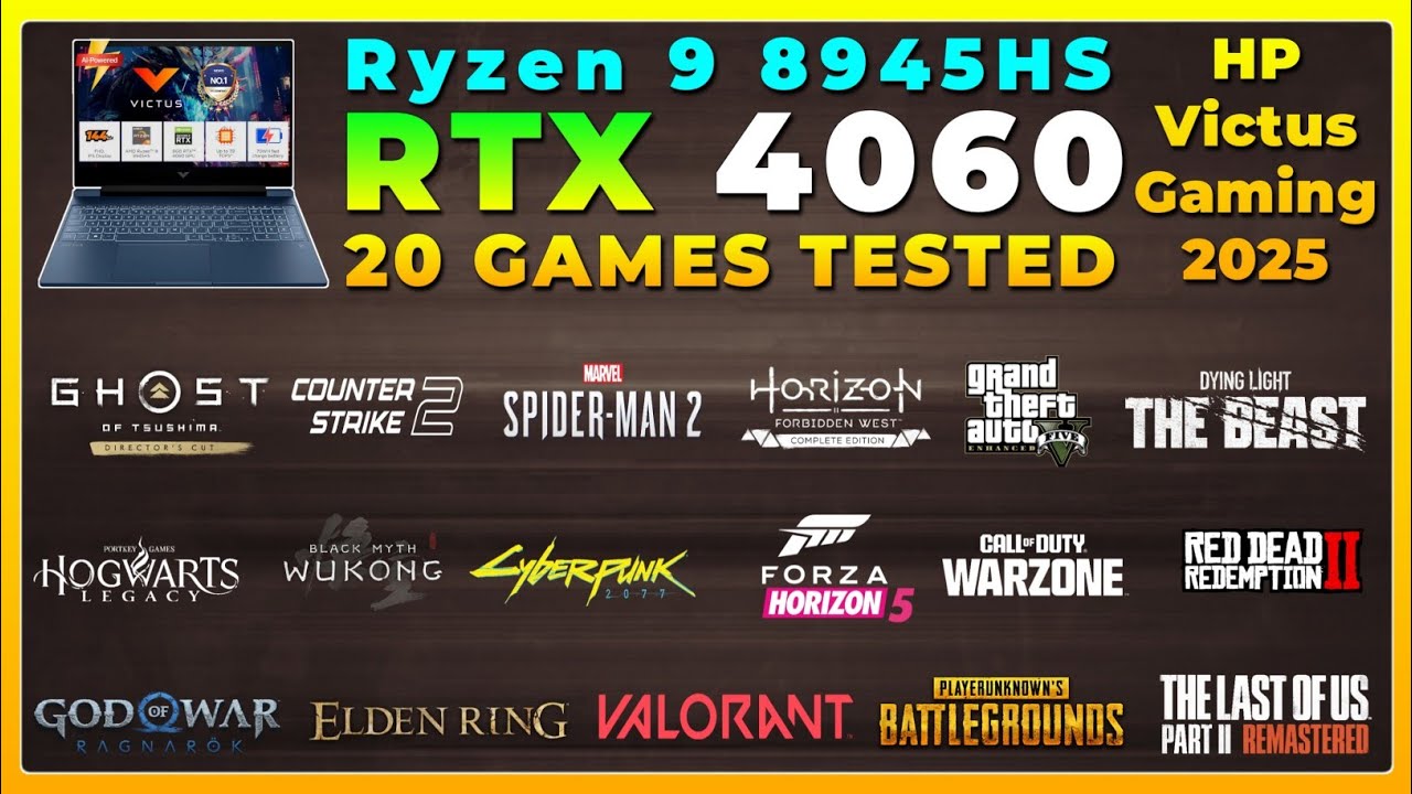 HP Victus | Ryzen 9 8945HS + RTX 4060 | Test in 20 Games in Late 2025