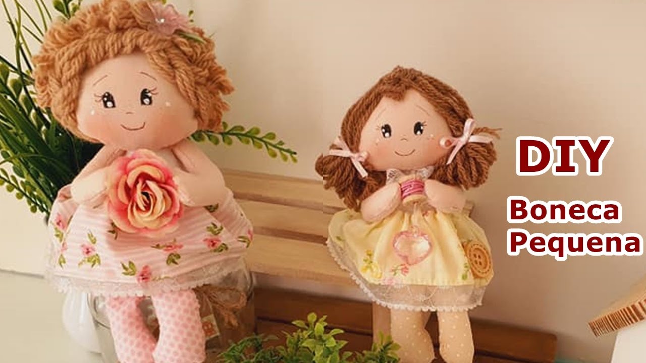 Video 1.Aprenda a Fazer Uma linda Boneca Pequena de pano , Para decoração, Molde gratuito,Venda
