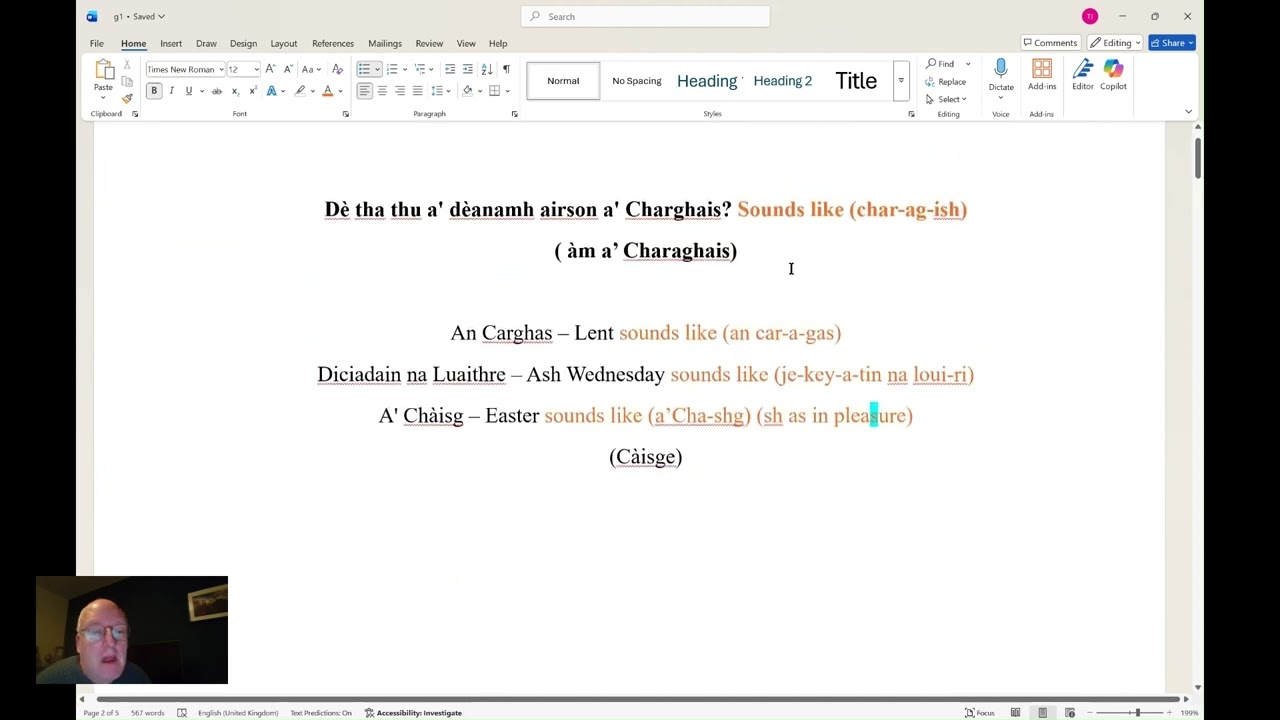 An Carghas (Lent) in Scottish Gaelic – Grammar & Useful Words