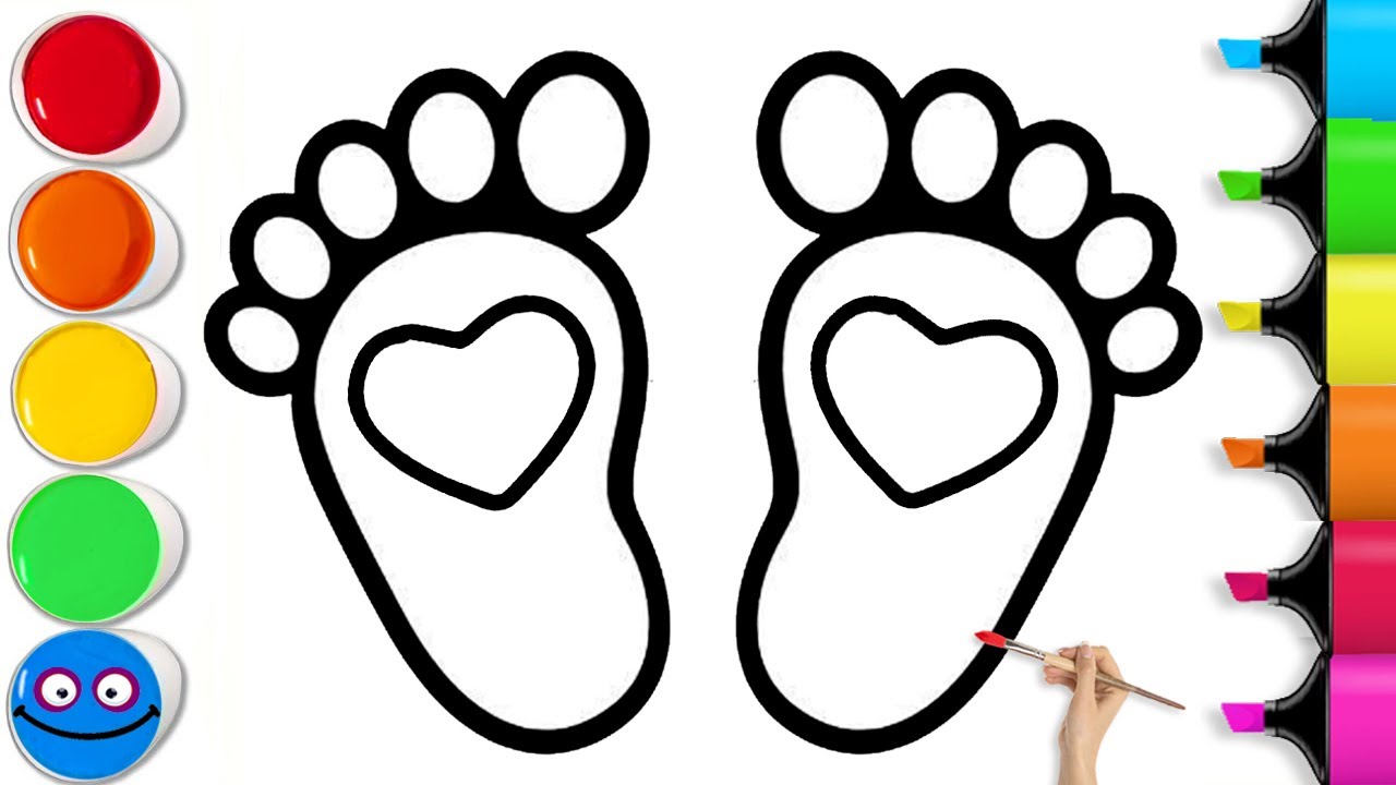 Как нарисовать разноцветные отпечатки сердечек | Простой пошаговый урок