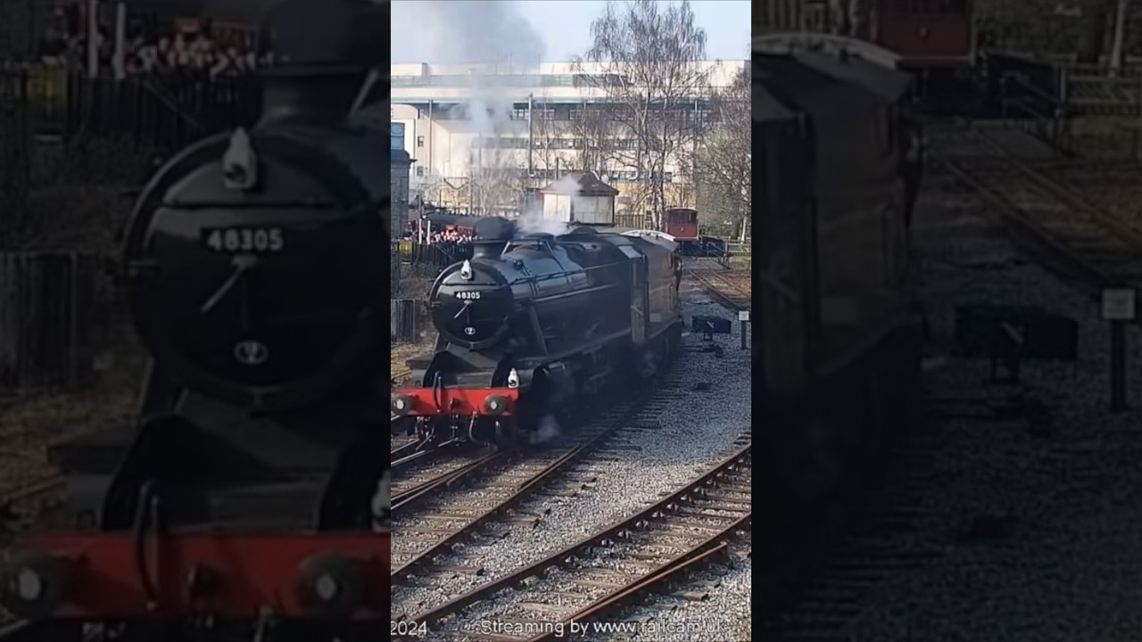 48305 pulling out of Keighley on a demo goods
