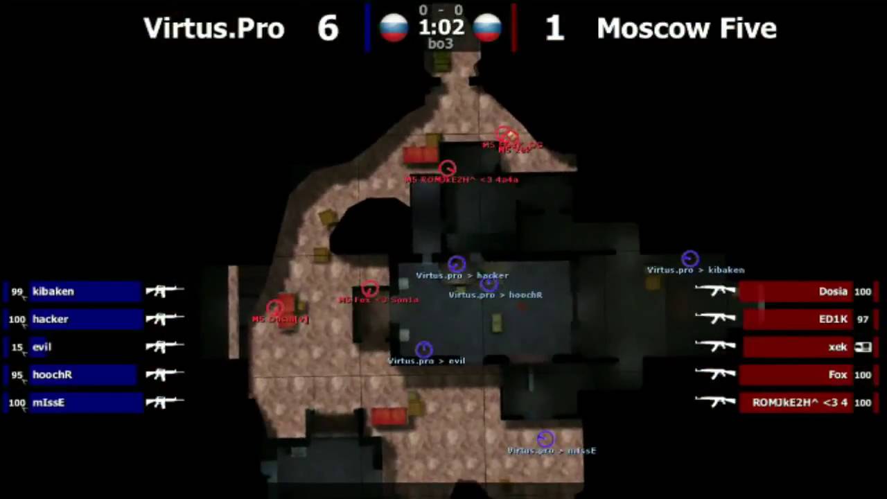 Virtus pro vs MoscowFive @de_nuke